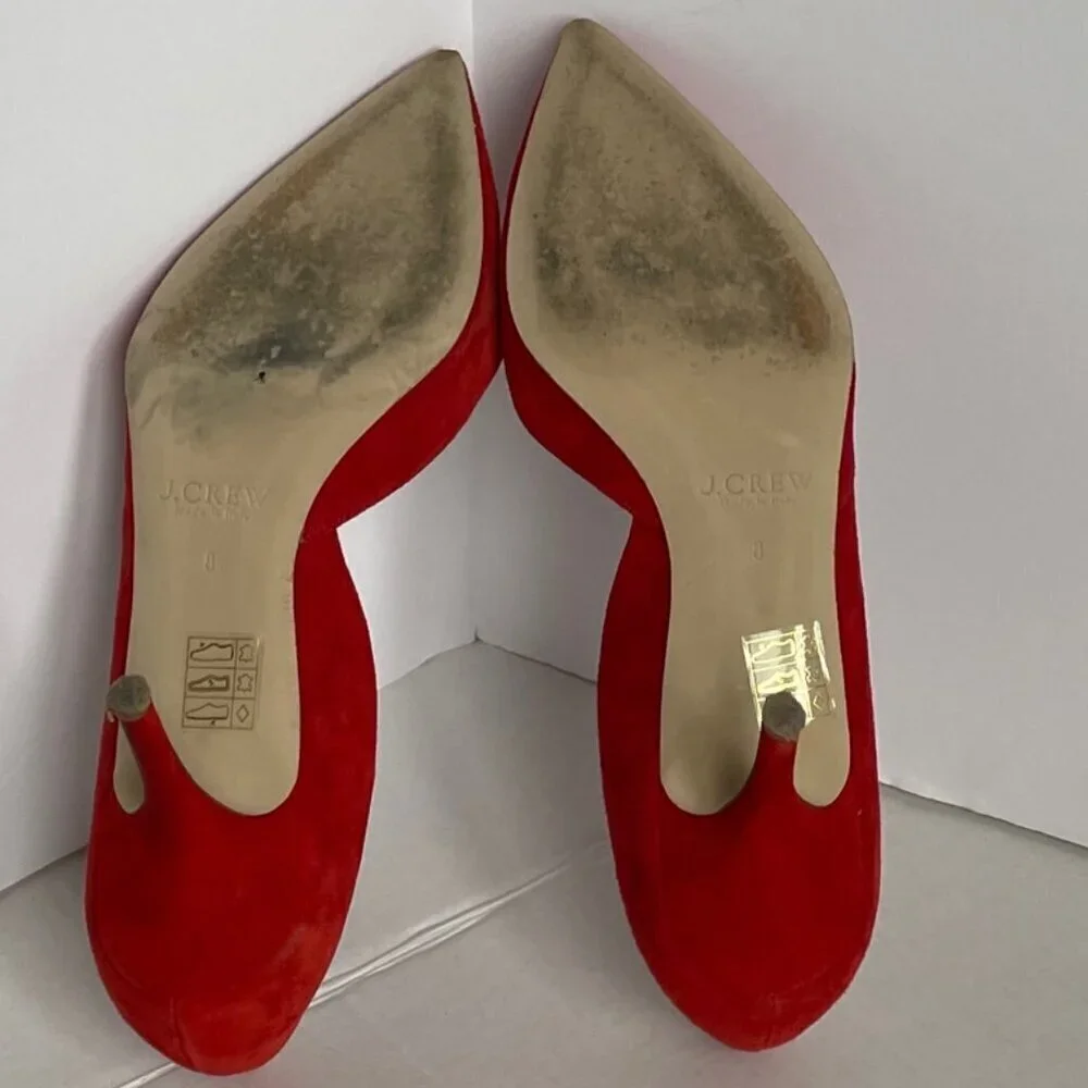 J.Crew Colette Red Suede D’Orsay Heels